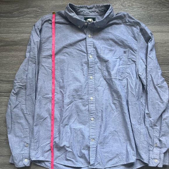Roots Blue Long Sleeve Button Down 100% Cotton Men’s Shirt Size XXL Casual - Picture 8 of 10